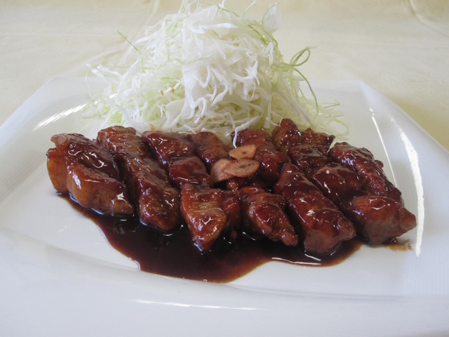 とんてき定食(当クラブの人気メニュー)